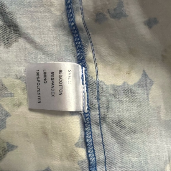 Luii Blue Cream Button Down Shirt Notched Collar - Picture 4 of 4